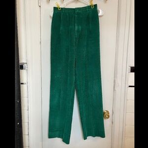 Vintage Green Corduroy Trousers by Lady Thomson - Size 26